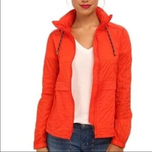 Free People Festival Parachute Jacket Size L Packable Windbreaker Orange